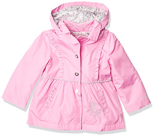 LONDON FOG Baby Girls Li'l Lightweight Trench Dress Coat Jacket, Pink Peony, 18Mo