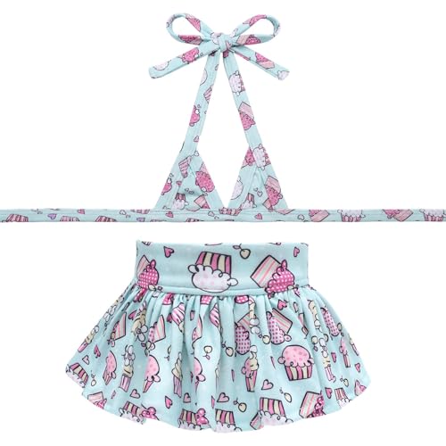 Image of CuteBone Dog Bikini Dress, Stylish Swimsuit Costume for Small Dogs, Comfortable & Adjustable Puppy Bathing Suit, Soft Outfit Pet Apparel for Beach, Pool and Summer Fun DB40XS