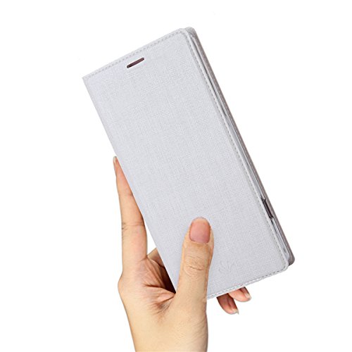 BlackBerry Keyone Case,PU Leather Wallet Slim Thin case Flip Folio [Kickstand Feature] with ID&Credit Card Holder Magnetic Closure TPU Bumper Full Cover case for Keyone (White)