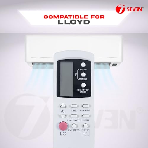 Image of 7SEVEN Compatible with Lloyd AC Remote Control Model 300 Suitable for Split and Window 1 1.5 2 Ton Air Conditioner Remote - Match Each Keys Exactly to Replicate Genuine Remote Function