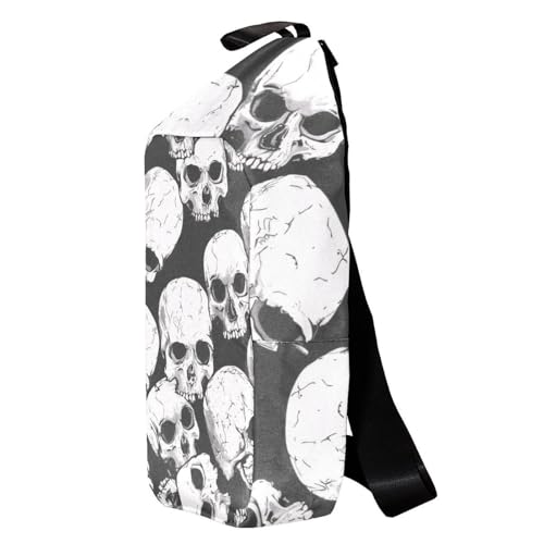 Sac à bandoulière Horror Dead Skull multicolore léger avec sangle ergonomique adjustable - 3