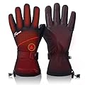 Telguua Heated Gloves for Women Men,Electric Rechargeable Heated Work Glove Ski Mitten Waterproof Touchscreen Heated Glove (Black, M)