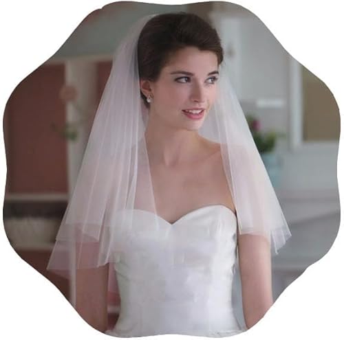 Velo de novia corto de novia velo de pelo blanco velo de tul blanco velo corto velo de fiesta para novias y mujeres, Blanco