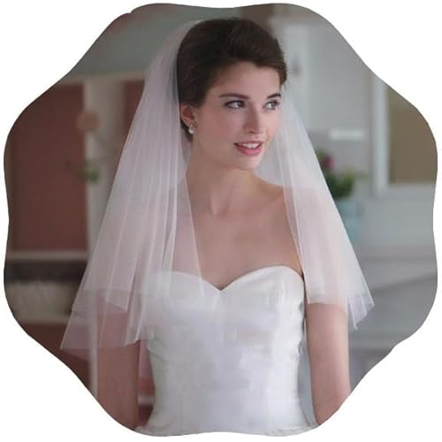 FMR Wedding Short Bridal Veil White Hair Veil Wedding White Tulle Veil Short Veils Party Veil for Brides and Women