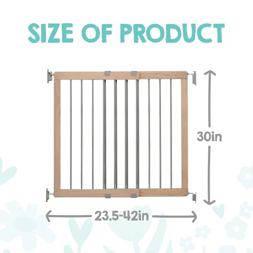 Image of Regalo Safety 23.5 inch-42 inch Wooden Baby Gate for Top of Stairs & Dooways