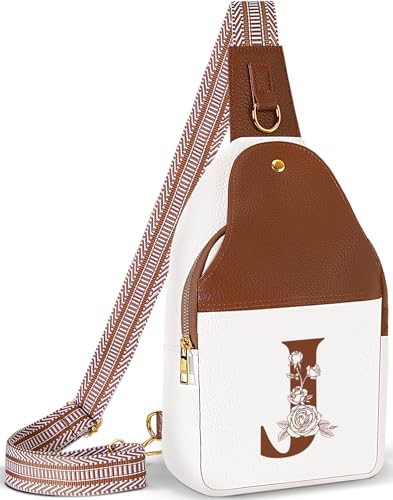 Image of Lizznoe Personalized Crossbody Bag for Women Leather Sling Bags with Initial Letter Chest Bag for Travel, Gift for Mom Wife