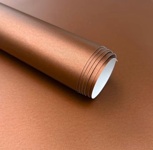 Image of WISDOM Copper Metallic Vehicle Wrap Vinyl Matt Finish Easy Apply Air-Release Weatherproof DIY Car, Scooty & Motorcycle (Copper Metallic, 20 Inch X 5 Feet)