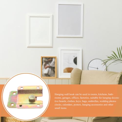 Image of DOITOOL 6 Pack Interlocking Photo Frame Hooks Metal Picture Hangers Furniture Recessed Brackets Corrosion Resistant Embedded Mounting Supports 2.55X2.36X0.39 Inches for Home Wall Decor