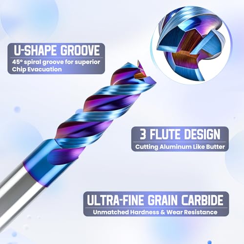 HQMaster Nano Blue Coated Carbide End Mill