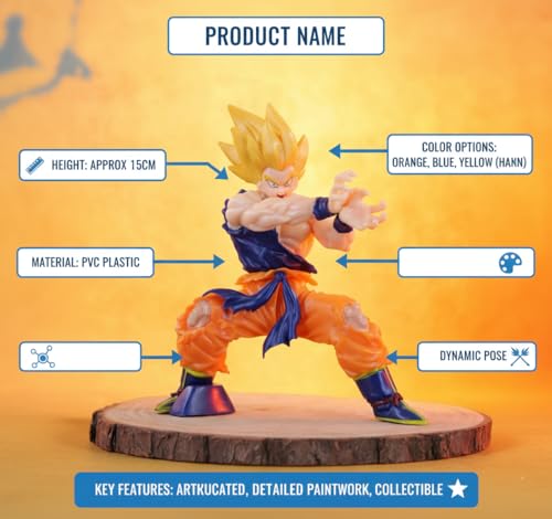 Image of Goku Action Figure 16 CM Dragon Ball Anime Collectible Collectibles | PVC Action Figure for Fans & Adults - Goku - 16 CM