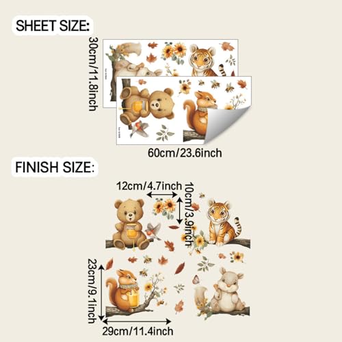 Vinilos decorativos de animales de bosque Acuarela para pared miniatura 2