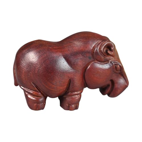 Sculpture artisanale compacte hippopotame, le cadeau en bois idéal
