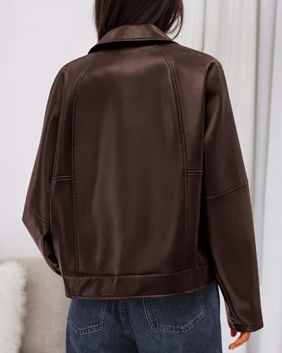 BTFBM Leather Jacket Women Fall Clothes 2025 Long Sleeve Button Down Winter Coats Oversized Motorcycle Outwear3