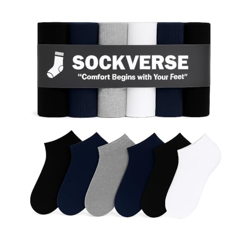 6 Pairs Cotton Ankle Socks for Men & Women – Seamless Toe, Cushioned Sole, Breathable Everyday Comfort | Sockverse