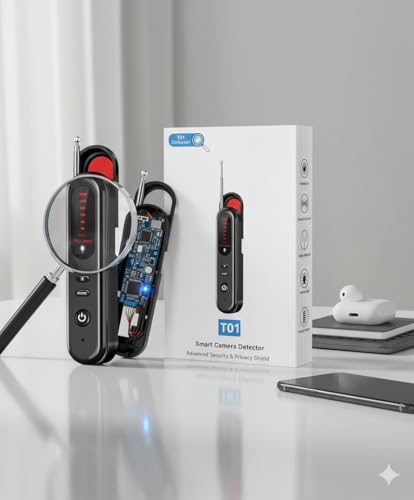 Image of Skypearll T01 Anti Spy Detector-Hidden Camera Detector & RF Signal Scanner-Portable Bug Sweeper for Hotels & Travel-Detects GPS Trackers,Listening Devices & Wireless Signals,5 Levels Sensitivity