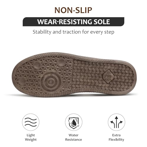 Padgene Women's Classic Retro Gum Sole Fashion Sneakers Casual Tennis Leather Skate Shoes Anti Slip Footwear for Women Walking Trainers4