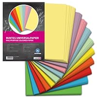 LANDRÉ 250 Blatt A4 buntes Universal-Papier, 80g/m², Drucker-Papier, 10 Farben