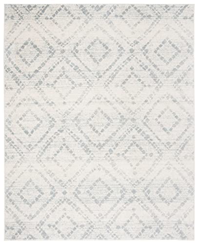 SAFAVIEH Area Rug 8x10 - Adirondack Collection - Large - Ivory & Light Blue, Geometric Trellis Pattern, Non-Shedding & Easy Cleaning, Ideal for Living Room, Bedroom, Office, Dining Space (ADR131T)