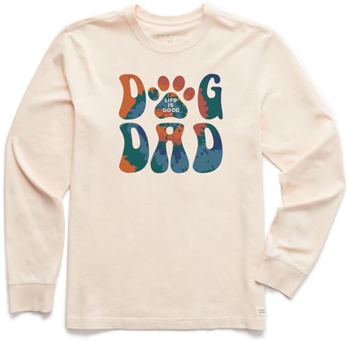 T-shirt Groovy Tie Dye Dog Dad manches longues fini les hauts inconfortables