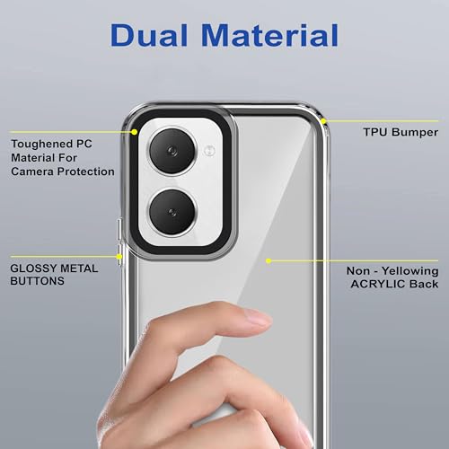 Image of amazon basics Back Case Cover for Vivo Y18e | Compatible for Vivo Y18e Back Cover | Case Cover with Camera Protection | (TPU + PC | Translucent Black)