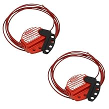 Lockout Tagout Cable Lock,7.9ft Adjustable Steel Cable Lock with Vinyl Coating for Loto OSHA Compliant2 Pack,U06