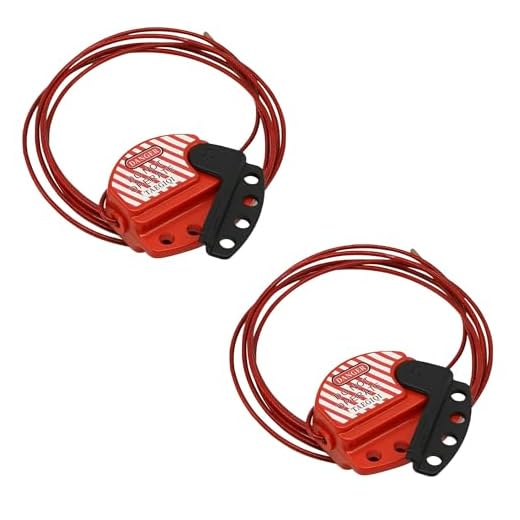 TAEGIQI Lockout Tagout Cable Lock,7.9ft Adjustable Steel Cable Lock with Vinyl Coating for Loto OSHA Compliant(2 Pack),U06