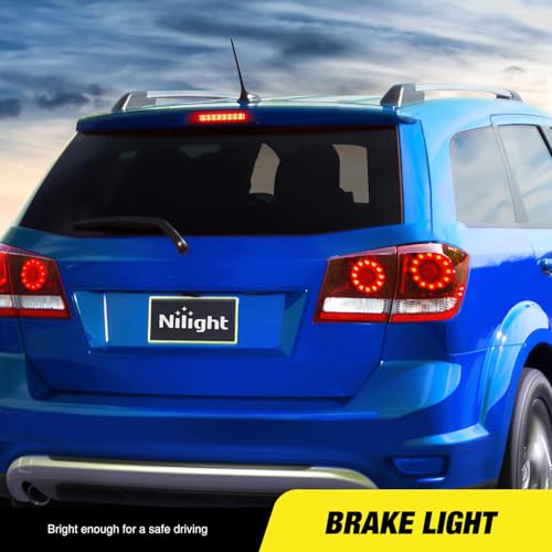 Image of Nilight Third Brake Light Tail High Mount 3rd Stop Lights Smoked Lens Compatible with Dodge Journey 2010 2011 2012 2013 2014 2015 2016 Van SUV Rear Center Cab Lamp
