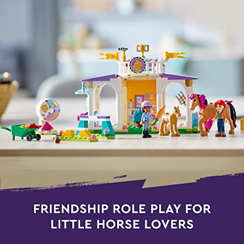 LEGO Friends Horse Training Pony Stable Set including 2 Toy Horses, Aliya and Mia Mini-Doll Figures - Image 2
