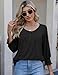 AKEWEI 3/4 Length Sleeve Womens Tops Work Tops for Women Womens Spring Fashion 2026 Casual Loose Fit Pleated Top Black S