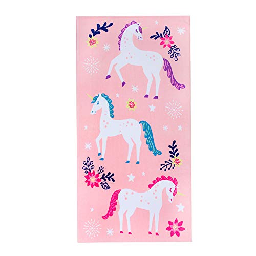 Wildkin Kids Beach Towel – 100% Cotton, Soft & Absorbent, Ideal Pool & Beach Essential - Magical Unicorns