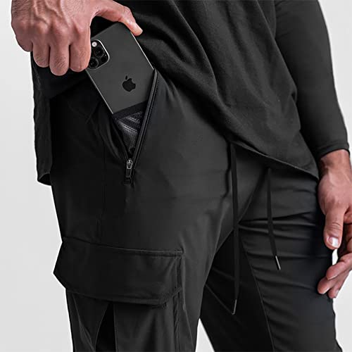 DIOTSR Mens Lightweight Joggers Pants, Cargo Athletic Sweatpants for Men, Slim Workout Pants with Pockets2