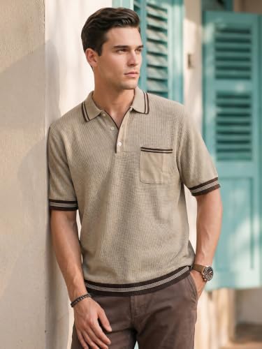 Image of Veirdo Printed Flatknit Polo T-Shirt for Men with Half Sleeves and Collared Neck, Suitable for Office Casuals, Travel, Comfortable Everyday wear, (S to 2XL)