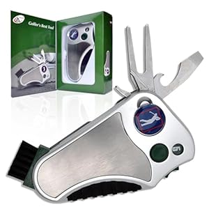 Golfer’s Best Tool â 6-in-1 Golf Multitool for Men & Women | Stroke Counter, Divot Repair, Brush, Ball Marker, Cleat Tightener, Club Cleaner | Compact Golf Gift & Souvenir