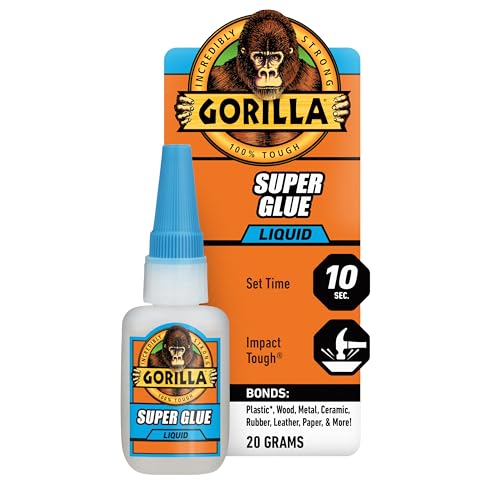 Gorilla Super Glue, Clear Glue, 20 Gram (Pack of 1) - All Purpose and Fast Setting for Projects and Repairs