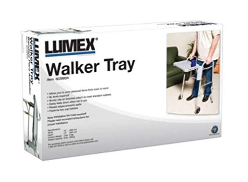 Lumex Folding Walker Tray With Cup Holders And Tool-Free Assembly, Grey, 603900A #TOP3