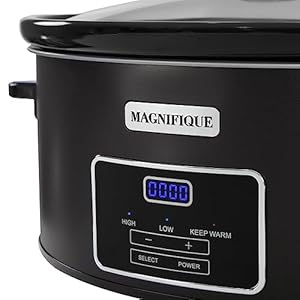 7 Quart Programmable Slow Cooker, Kitchen Appliances, Perfect Kitchen Small Appliance for Family Dinners, Black Stainless Steel 7 Quart Programmable Slow Cooker Kitchen Appliances Perfect Kitchen Small Appliance for Family Dinners Black Stainless Steel