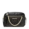 MICHAEL KORS CHAIN FRONT CROSSBODY MK LOGO JET SET BLACK