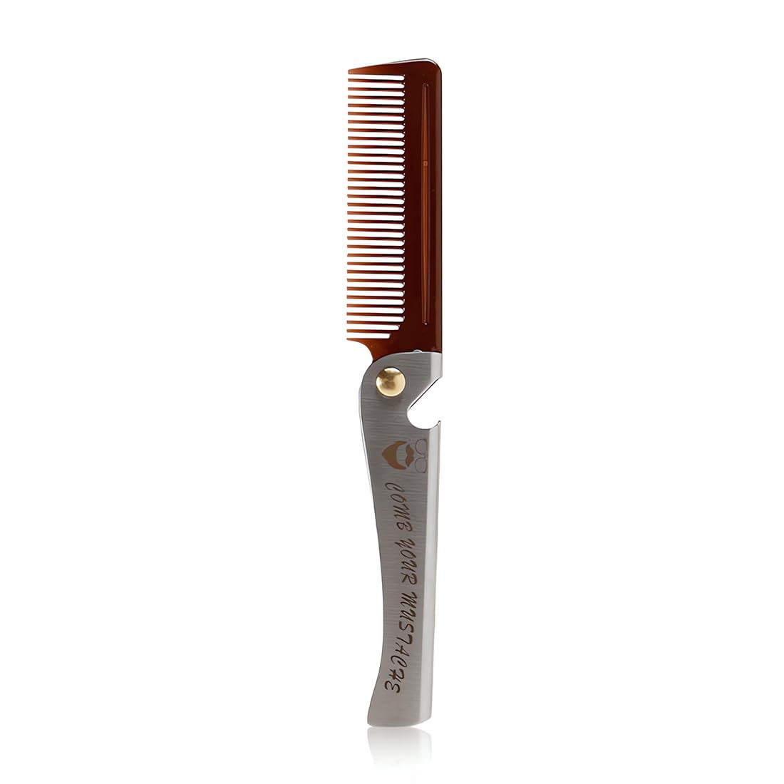 ZOKJSW Peine Plegable para Hombre Plegable de Acero Inoxidable Peine para El Pelo y La Barba Peine de Barba Peine de Bolsillo Peine De Bolsillo De Acero Inoxidable para Barba y Bigote