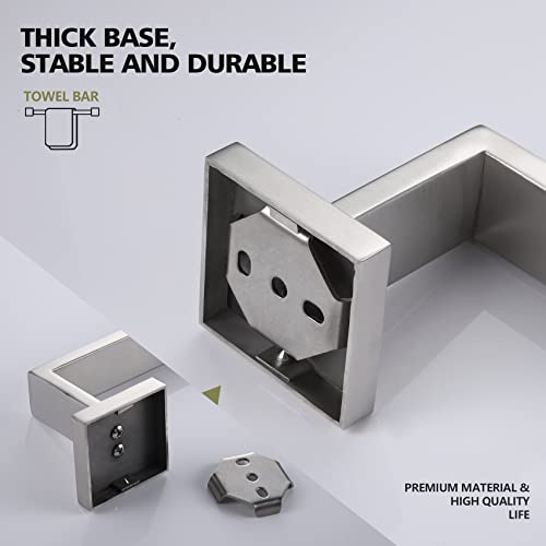 Image of KOKOSIRI 24-Inch Single Towel Bar, Bathroom Kitchen Towel Holder, Wall Mounted Stainless Steel Towel Rack 2 Pack, Brushed Nickel, B4003BR-L24-P2