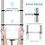 DEZEX Telescoping Ladders 8.5 FT Stainless Steel - One-Button Retraction Collapsible Extension Ladder for Home,RV,Loft, Lasts 375 LBS with 2 Triangle Stabilizers