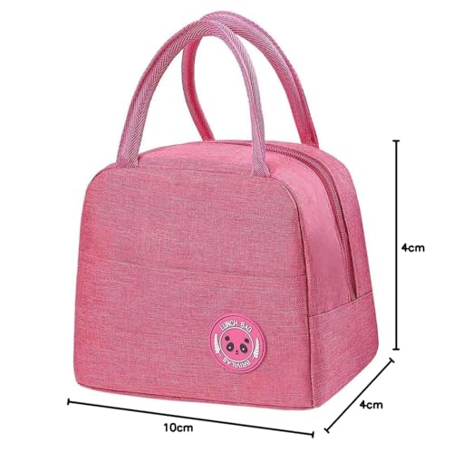 Image of Insulated Lunch Bag for Office, School, Men, Women, Hot & Cold Lunch Box, Tiffin Pouch (Pink Bag)