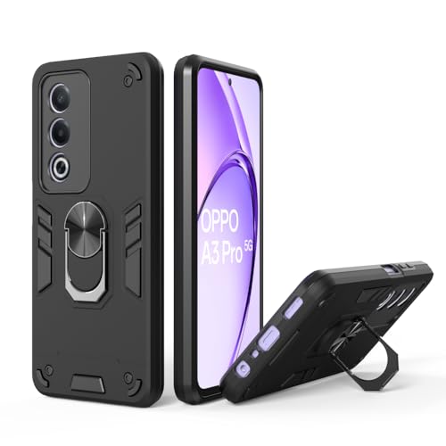 Image of NDCOM for Oppo A3 Pro 5G Back Cover | Protective Oppo A3 Pro 5G Mobile Back Cover | Shockproof Ring Holder Case