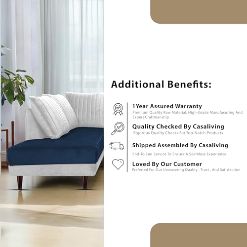 Image of Gratly LHS 4 Seater L Shape Sofa Set for Living Room (Blue Grey Colour) Premium Fabric Sofa