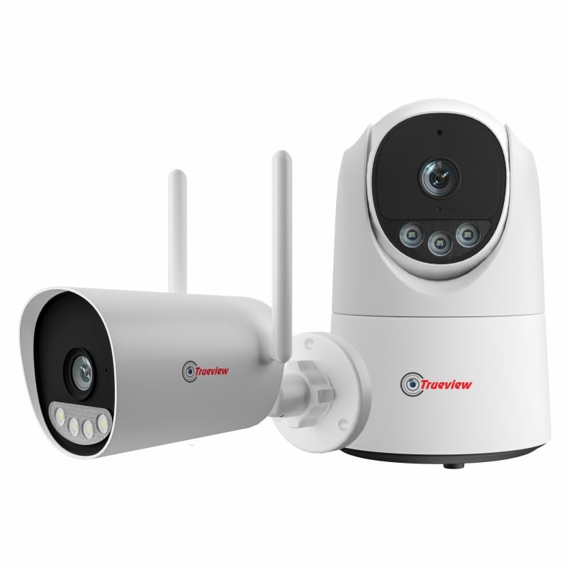 Trueview Smart Indoor & Outdoor Security Pack of 2 | 3MP WiFi Robot Camera + 3MP WiFi Bullet Camera | STQC Certified | All Time Color Night Vision | Smart Tracking | Human Detection | 2 Way Talk-image-0