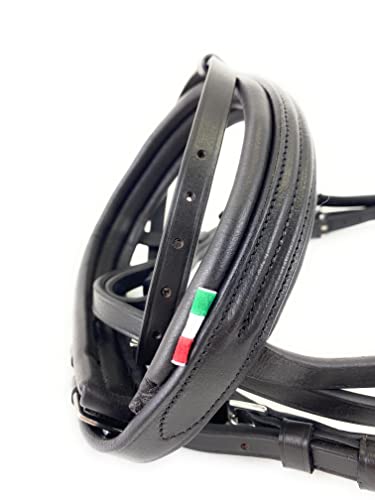 Bridon pour chevaux modèle Pisa filet muserolle rembourrée noir Cob