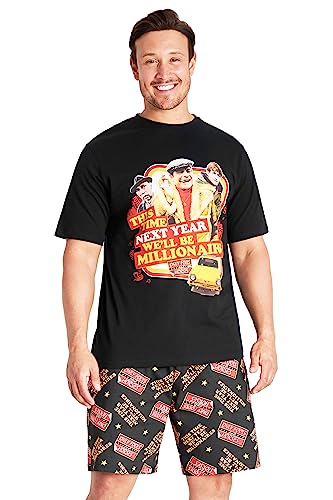 Only Fools and Horses Mens Pyjamas Set Short PJs Funny Lounge Set Comfy Sleepwear Breathable Nightwear Gifts for Men (Black S)