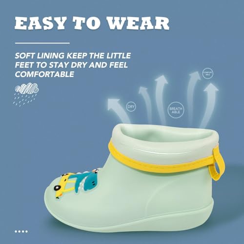 Toddler Kids Rain Boots Baby Rain Shoes Children Easy On Waterproof Boots for Boys and Girls3