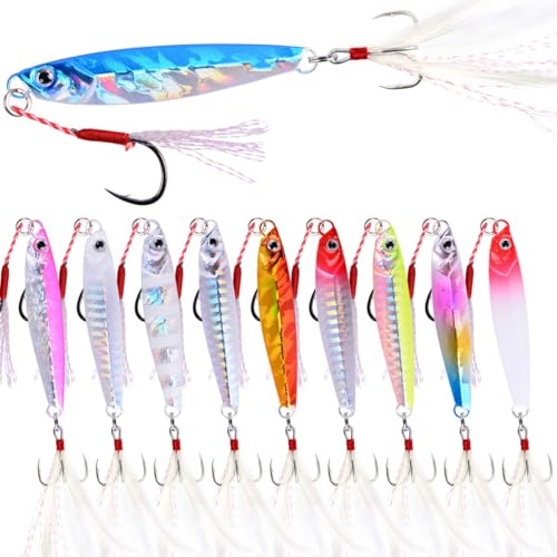 10pcs 28G Saltwater Fishing jigs Speed Jigging Slow Jigging Pitching Lures Artificial Lures