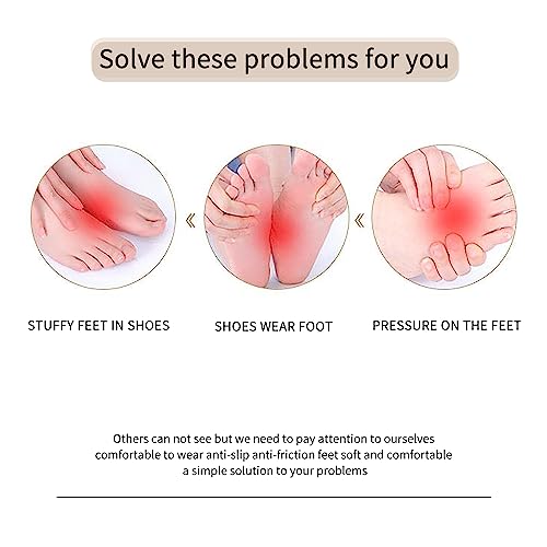 Image of 4 Pairs Ball of Foot Cushions Forefoot Pads for Women Heels Metatarsal Pads for Pain Relief Invisible Honeycomb Fabric Pads Toe Pads (4 Pairs Black)