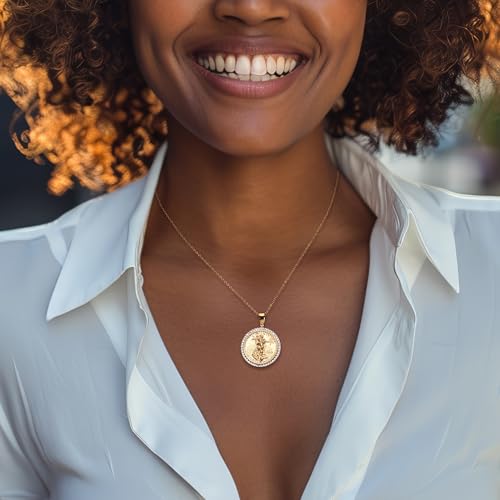 Ross-Simons 0.50 ct. t.w. Diamond Replica Liberty Coin Pendant Necklace in 18kt Gold Over Sterling. 16 inches2